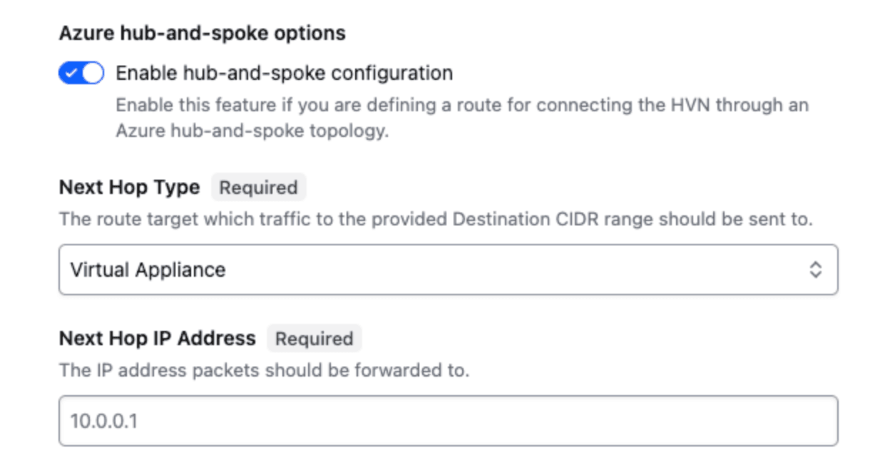 HVN Create Route form